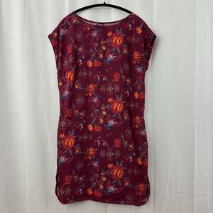 Patagonia Maroon Bird Patterned June Lake Dress Womens Size Medium